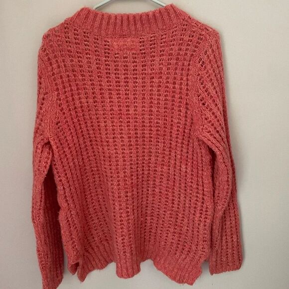Anthropologie Field Flower Coral Knit Wool Blend Sweater Size XL - Picture 7 of 8